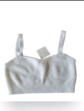 Bobbles & Lace White Soft Crop Top Medium 104 Feminine Preppy